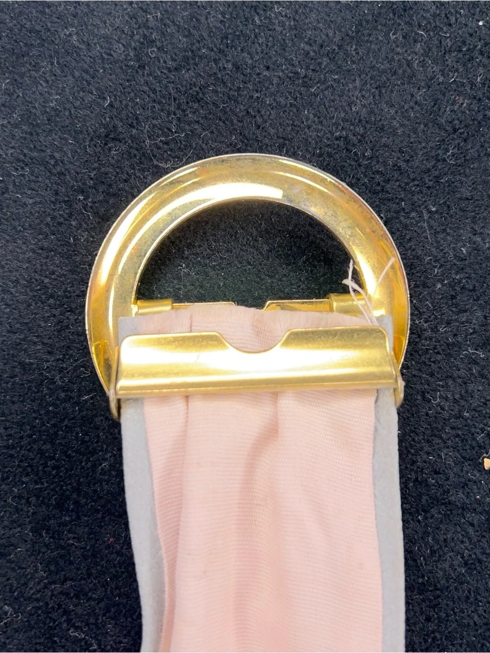 Vintage Small Grey Belt Retro 80s Round Gold Buckle Adjustable